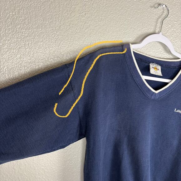 Hard Rock Las Vegas Women's Size Medium V-Neck Long Sleeve Blue Pullover Sweater - Picture 4 of 7